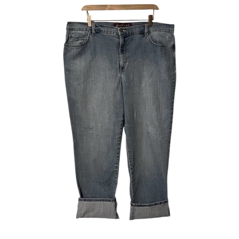 Gloria Vanderbilt Women’s Medium Blue Denim Straight Leg Pedal Pusher Jeans 18